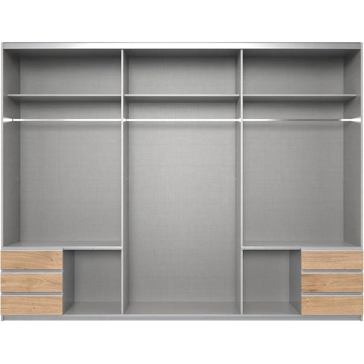 Lomadox Schlafzimmer-Set VIESTE-43, (Spar-Set, 5-tlg), mit Bett 180x200, graphit mit Eiche – Bild 3