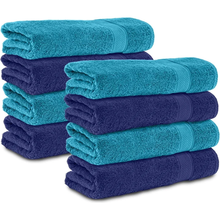 Komfortec Badetücher 100% Baumwolle, 470 g/m², Frottee (8-St), Handtücher 70x140 cm Set, Weich