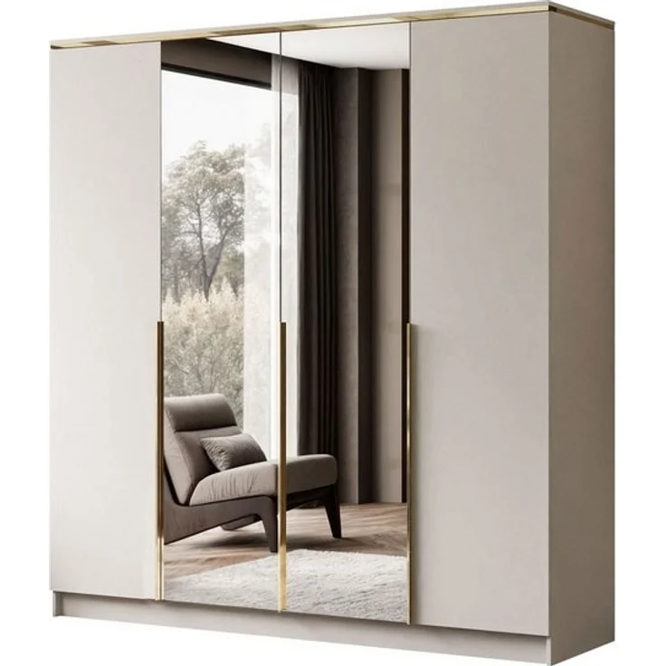 Lookway Kleiderschrank AURORA 4D KASCHMIR Shrank mit Spiegel – Bild 4