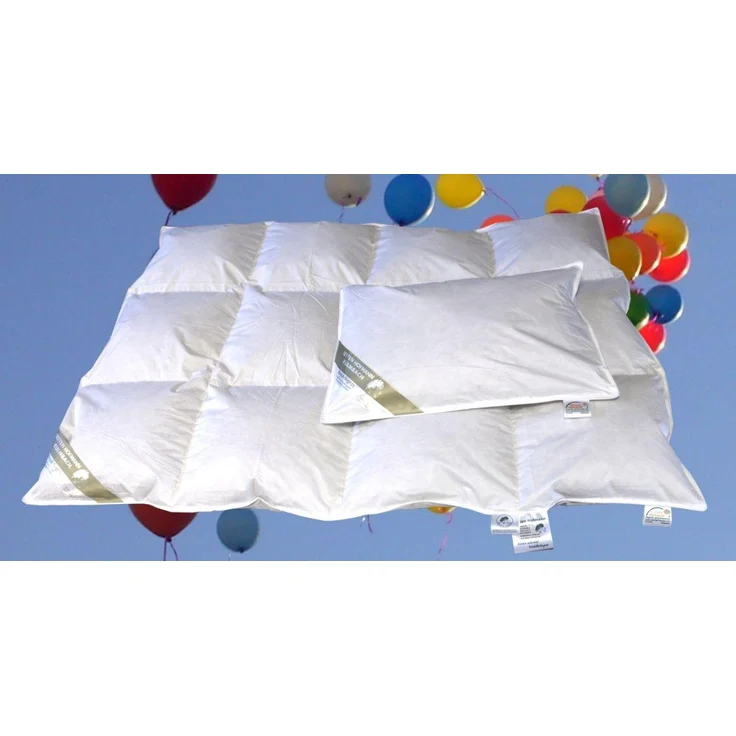Ganzjahres Set Kinder Baby Daunenbett 100x135 cm Daunendecke + Kissen 40x60 100% Daunen – Bild 2
