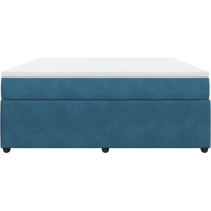 vidaXL Boxspringbett mit Matratze Dunkelblau 180x200 cm Samt 3285660 – Bild 4