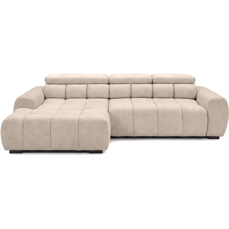 Ecksofa Schlafsofa VELUNIO RELAX in Stoff Salvador Creme Ottomane Links – Bild 5