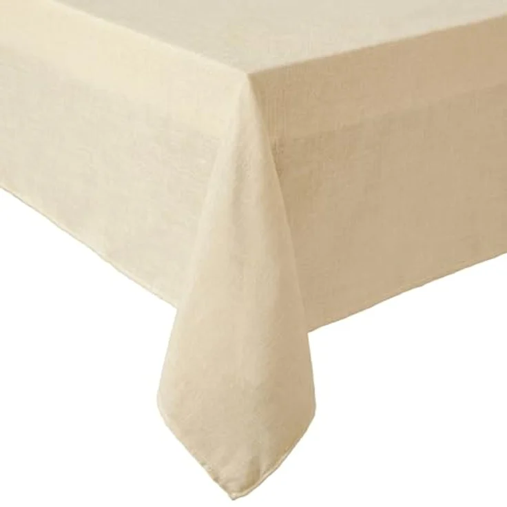 Laura Ashley Harper Luxuriöse Glatte Stoff-Tischdecke für formelle oder legere Abendessen, Urlaub, Bankett, Hochzeit oder Party, 152,4x213,4 cm, Gelb – Bild 2