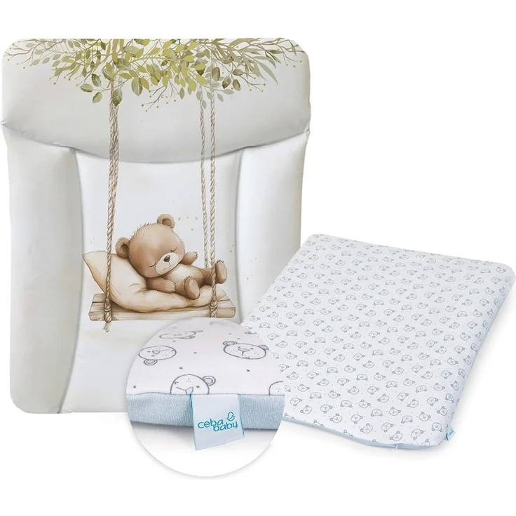 Ceba Baby® Wickelauflage 50x70 cm – Weiche Baby Wickelunterlage - Wasserdicht, abwaschbar - inkl. abnehmbarem Baumwollbezug – Für Jungen und Mädchen – OEKO-TEX® Standard 100 – Made in EU – Bild 1
