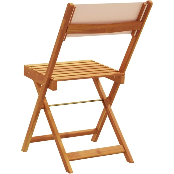 vidaXL Gartenstühle 4 Stk. Klappbar Beige Stoff und Massivholz 3214619 – Bild 5