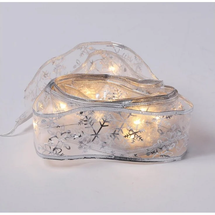 MARELIDA LED-Lichterkette LED Seidenband Geschenkband Schleifenband 30 LED 2,7m Batterie, 30-flammig – Bild 1