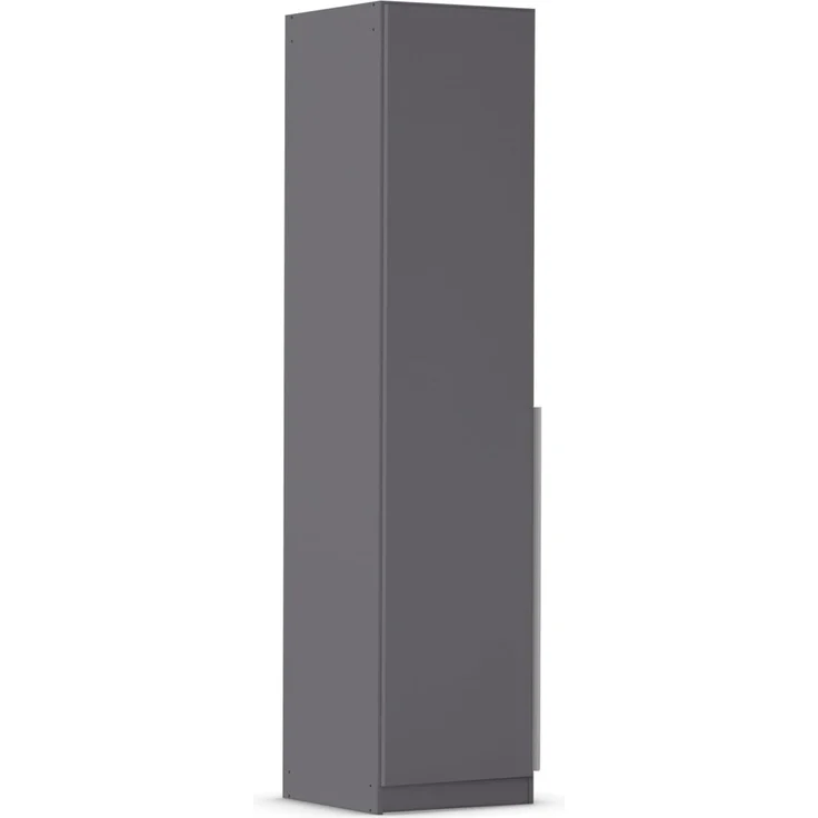 Rauch Möbel Alabama, Kleiderschrank für Schlafzimmer, Kinderzimmer, Wohnzimmer, Garderobe, Flur, 1-türig, mit Zubehör Basic, Farbe Grau metallic, Schwarz, Breite 47 cm – Bild 1