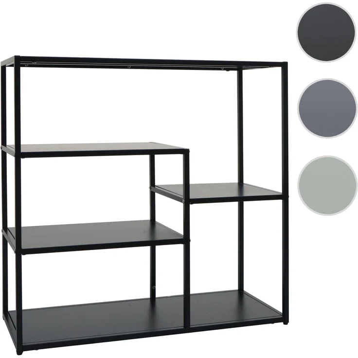 Regal HWC-P98, Wohnregal Standregal Ablageregal, Industrial Metall 80 x 80 x 30 cm ~ schwarz – Bild 10