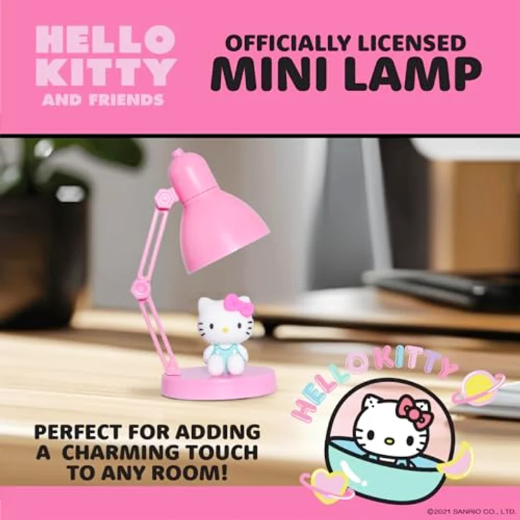Blue Sky Studios Hello Kitty Mini Lampe, sanftes Nachtlicht mit herausnehmbarer Sammelfigur für Kinderzimmer – Bild 2
