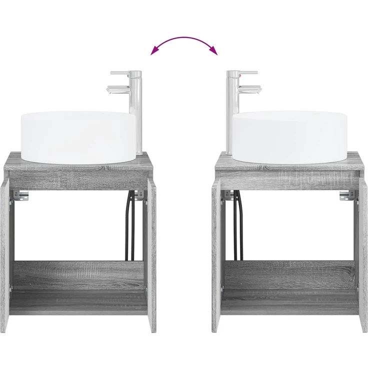 vidaXL Badezimmerschrank-Set 2 stk. Grau Sonoma 79,5 x 44,5 x 80 cm 3404110 – Bild 9