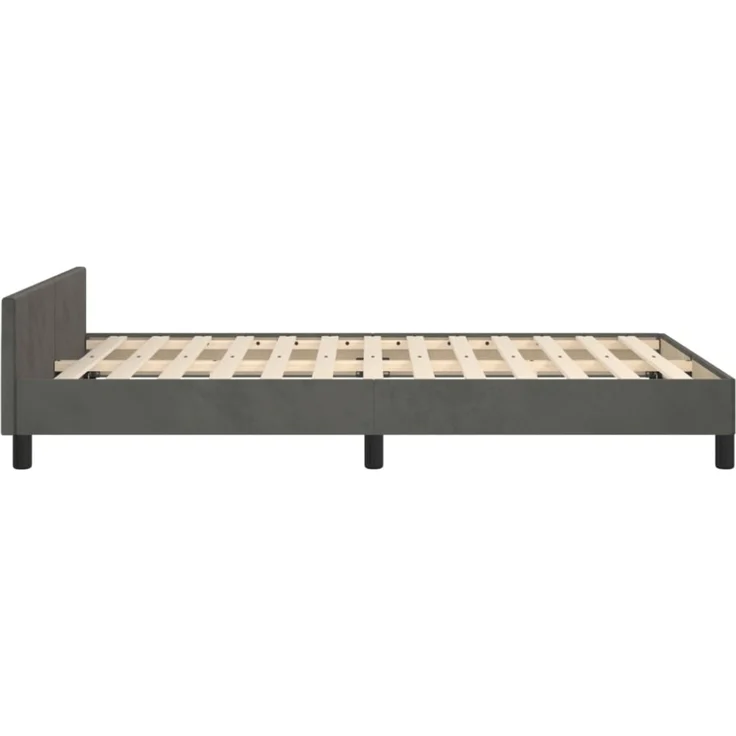 vidaXL Bettgestell ohne Matratze Dunkelgrau 120x190 cm Samt 379548 – Bild 4