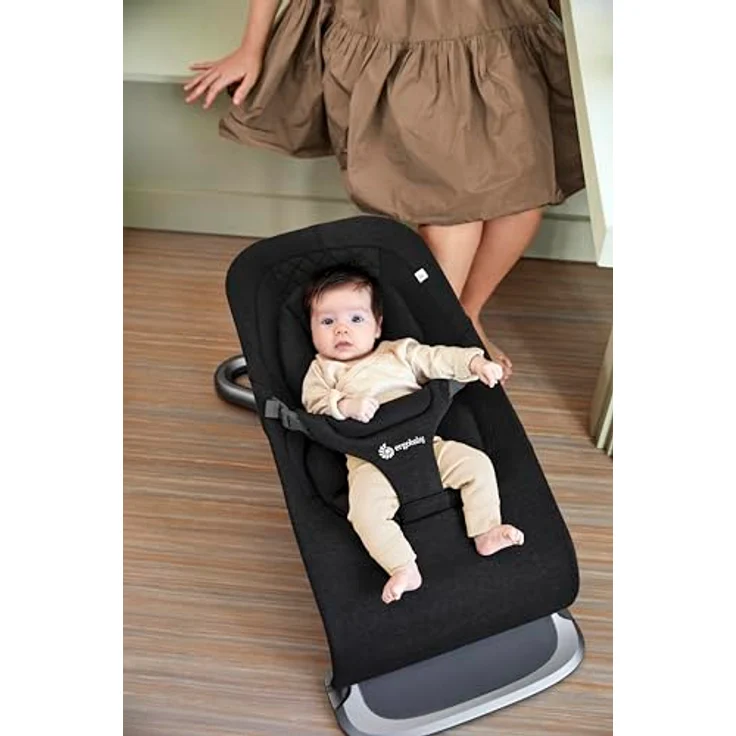 Ergobaby 3-in-1 Evolve Bouncer, Ergonomische Babywippe für Neugeborene ab Geburt bis zum Kleinkind, Babyschaukel mit Neugeboreneneinsatz (2,5 kg - 13,2 kg), Onyx Black – Bild 5