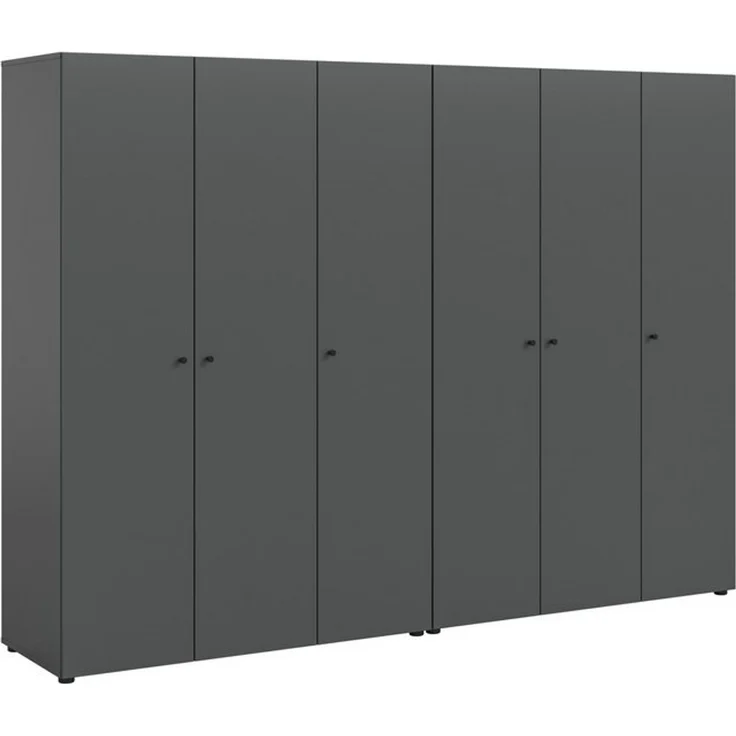 Home affaire Kleiderschrank BILLINGS, TOPSELLER!, Schlafzimmerschrank, Schrank, Garderobenschrank (OTTO BESTSELLER, Garderobe & Schlafzimmer) Breite 240cm, grau, 6-türig, inkl. 2 Kleiderstangen und 8 Ablageböden – Bild 4