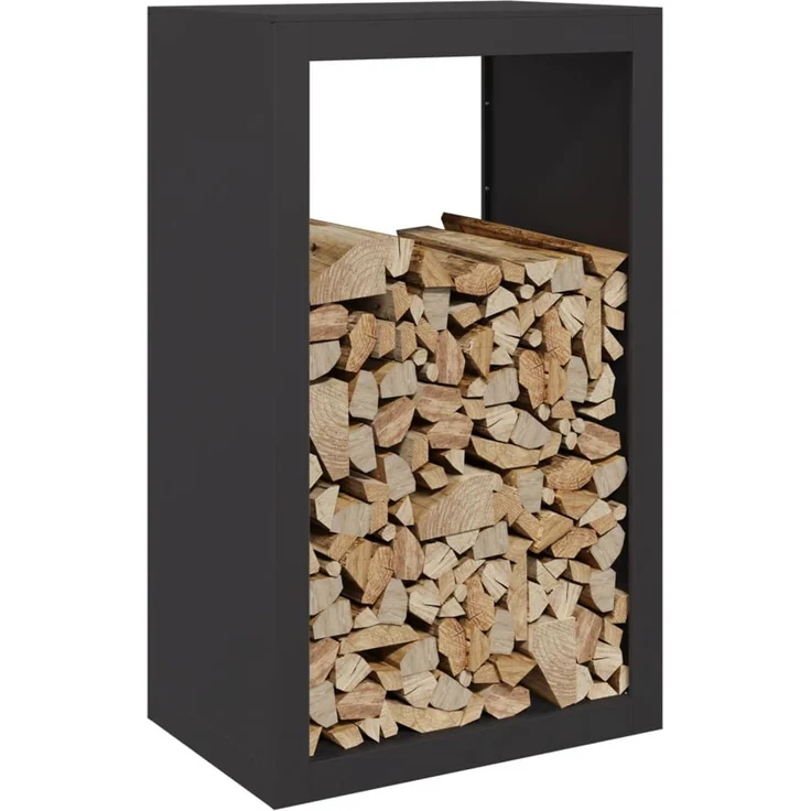 vidaXL Brennholzregal Schwarz 60x40x100 cm Stahl 850989 – Bild 2