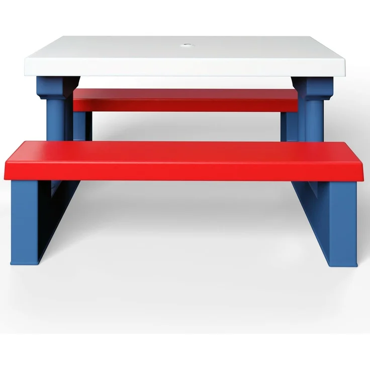 DEUBA Kindersitzgruppe Garten, Tisch und 2 Bänke mit Sonnenschirm, mehrfarbig, 47 x 41 x 67 cm – Bild 6