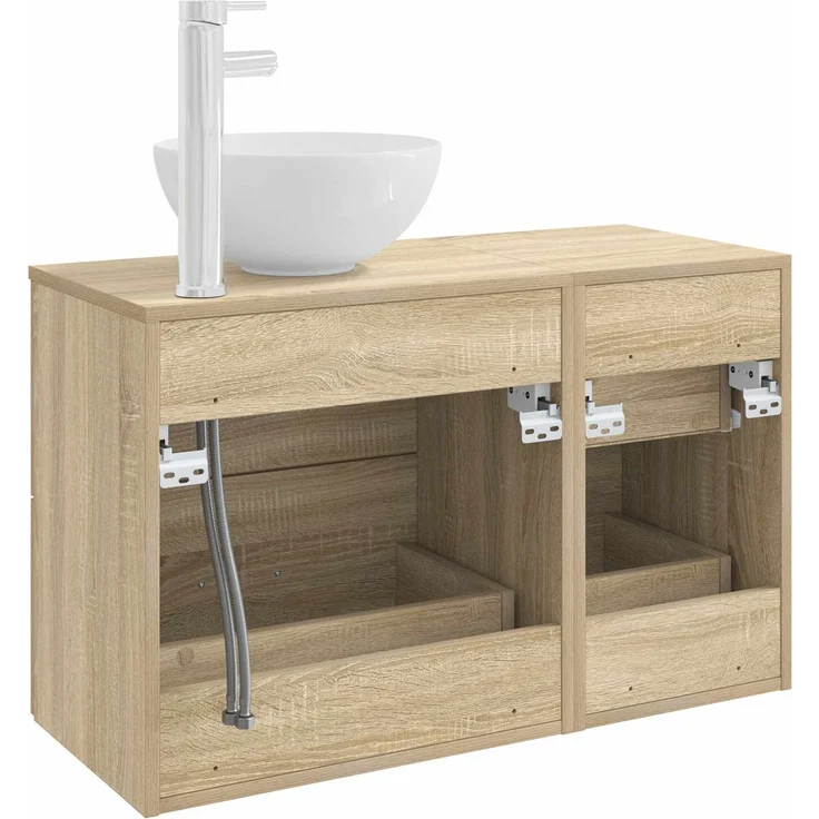 vidaXL Badezimmerschrank-Set 2 stk. Sonoma-Eiche 79,5 x 35 x 80 cm 3403946 – Bild 5