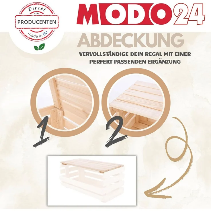 Modo24 Küchenregal Modular Holzregal für Gemüse Obst auf Rollen, Stapelbares Regalsystem, Kartoffelsteige, Küchenregal, Vorratsregal, Gemüseregal, 3 Farben – Bild 4