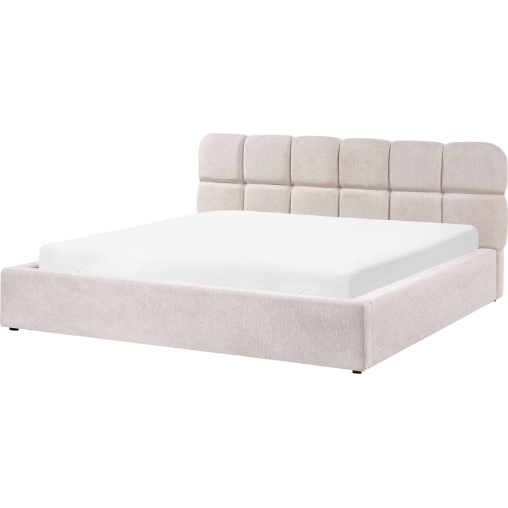 Bett mit Stauraum Stoff BASTON 180x200 cm Hellbeige – Bild 5