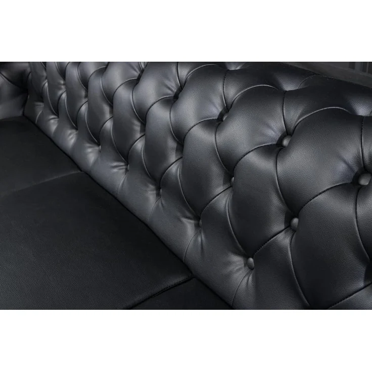 riess-ambiente 3-Sitzer CHESTERFIELD 205cm schwarz, Einzelartikel 1 Teile, Wohnzimmer · Sofa · Kunstleder · Holz · Federkern · Design – Bild 5