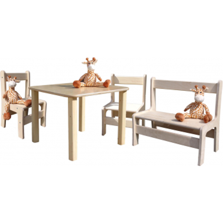 ELI Kinderset Tisch & 3 Stühle - geschliffen – Bild 3