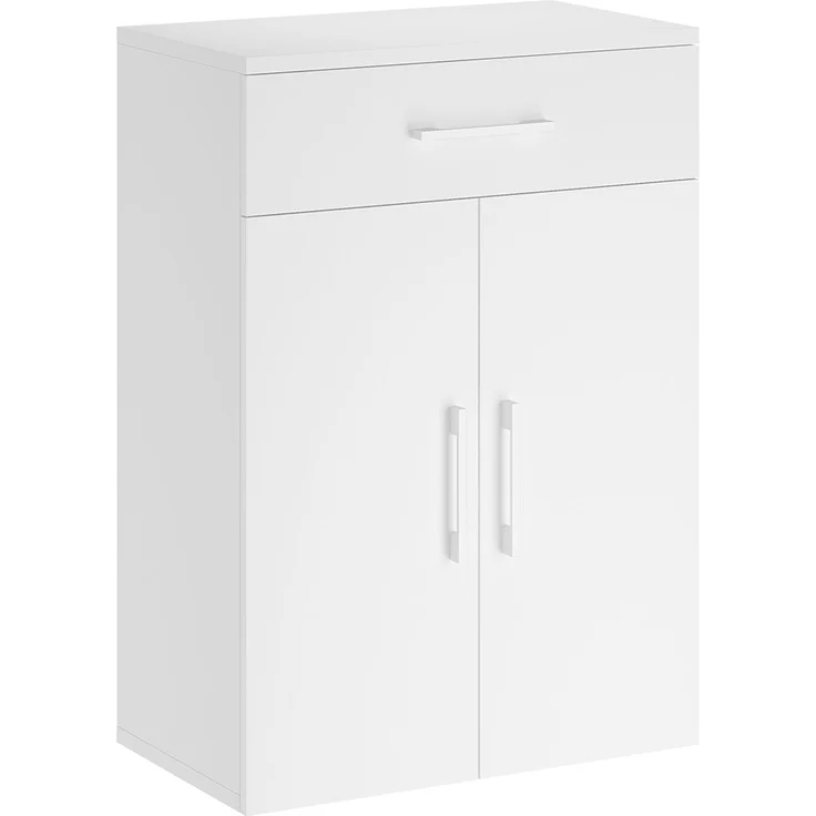 Bellamio 'Apol' Mehrzweckschrank, weiß, 88x33x60 cm, kleiner Aktenschrank mit 2 Fächern und 1 Schublade – Bild 9