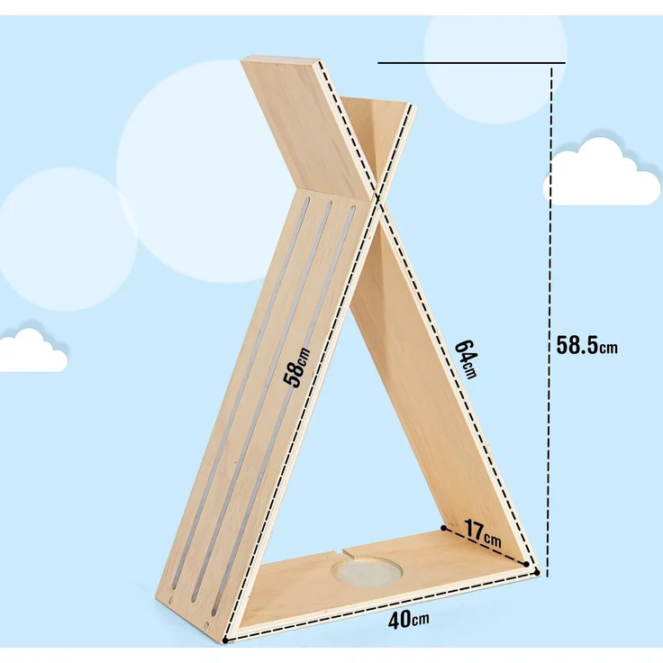 Todeco Tonie-Regal für Toniebox Hörfiguren, Magnetische Aufbewahrung für 70-80 Tonie, Wandregal und Schreibtischregal, Kinderregal für Mädchen & Jungen, Dreiecke – Bild 4
