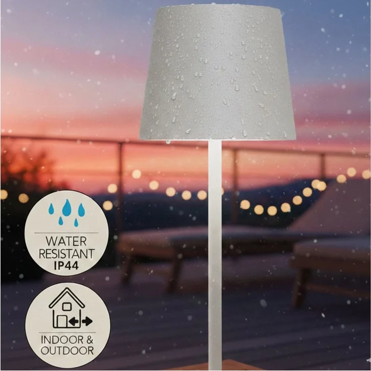 Coen Bakker Deco BV LED Außen-Tischleuchte Touch Tischlampe Dimmbar Akku IP44 Glatt Klein, Touch-Funktion, LED fest verbaut, Kaltweiß, Warmweiß, Tageslichtweiß – Bild 4