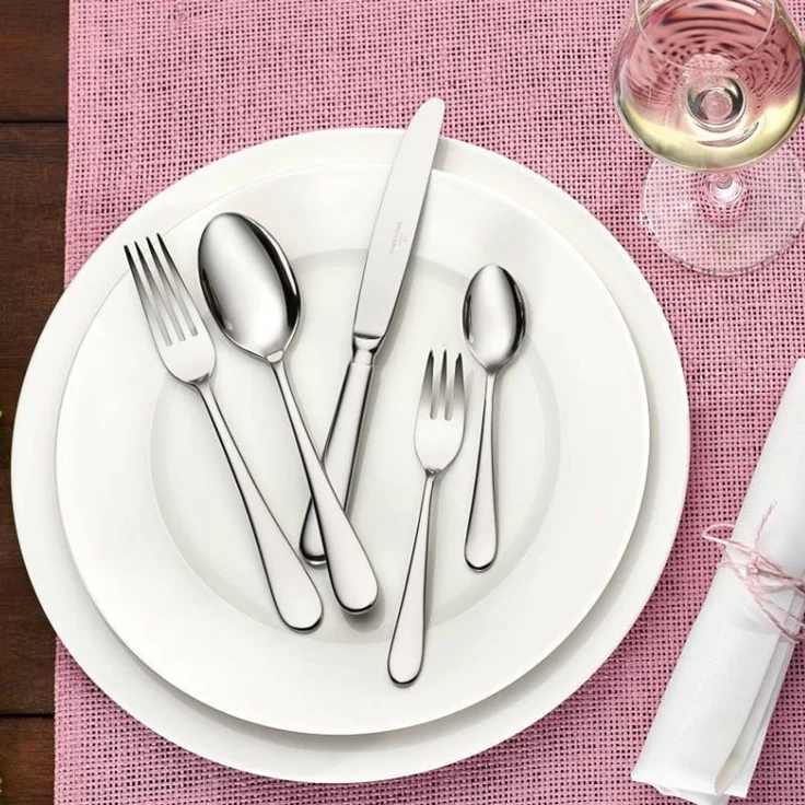 Villeroy & Boch – Oscar Tafelbesteck 68 teilig 12 Personen, Spülmaschinenfest, Rostfrei, Besteck Edelstahl, Essbesteck, Besteckset, Messer, Gabel, Löffel, Küchen Besteck Set, Edelstahl – Bild 3
