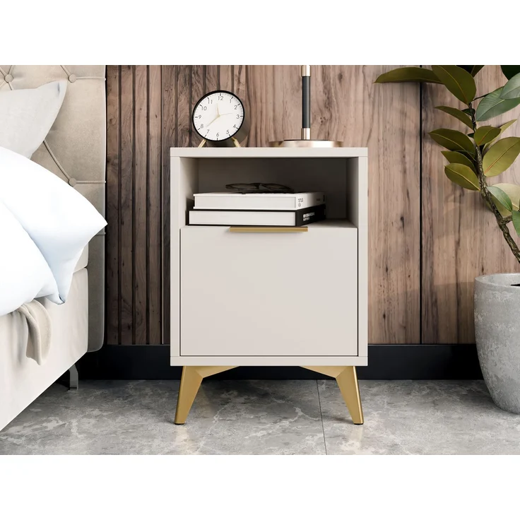 Nachttisch Xylix 1SZ mit Schublade (Farbe: Sandbeige) – Bild 2