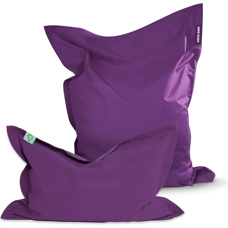 Green Bean® 2er Set SQUARE XXL + BeBi Sitzsack - 380L + 70L EPS Perlen Füllung - Indoor & Outdoor Beanbag für Kinder & Erwachsene - Lila