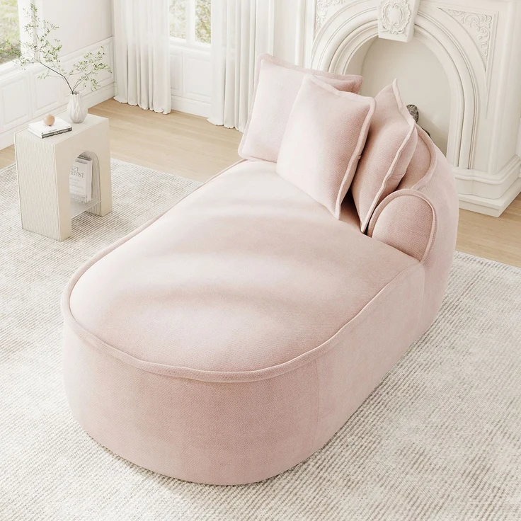 ZUBALIYA SchlafSofa mit Chenille - Bezug, mit breiten Armlehnen, mit Schaumstoffpolsterung, aus Chenille, für Wohnzimmer und Apartments – Bild 2