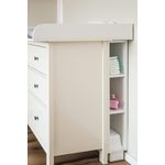 KraftKids Stauraumregal für Wickeltisch weiß passend für HEMNES Kommode u.a, Mit Sockel und höhenverstellbaren Füssen