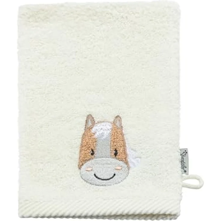 Sterntaler Waschlappen 2er Pack Bauernhof - Frottee Babywaschhandschuh aus saugfähiger, weicher Baumwolle, sorgt für Spaß beim Baden und Duschen - Baby und Kinder Waschlappen, steingrün – Bild 2