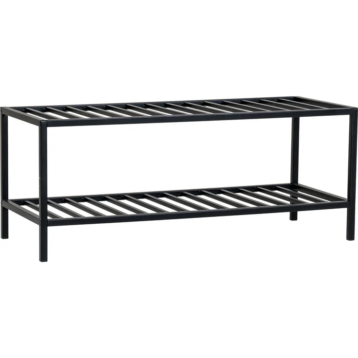 House Nordic Schuhregal, 2 Einlegeböden, schwarzes Stahlgestell, 79x34 cm – Bild 2