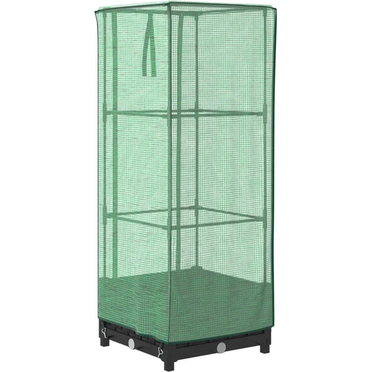 vidaXL Hochbeet mit Gewächshaus-Aufsatz Rattan-Optik 40x40x123 cm 4015809 – Bild 6