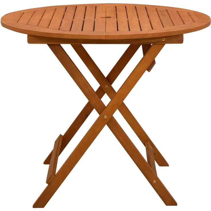 vidaXL Klappbarer Gartentisch Braun Ø 90 x 75 cm 42032421 – Bild 4