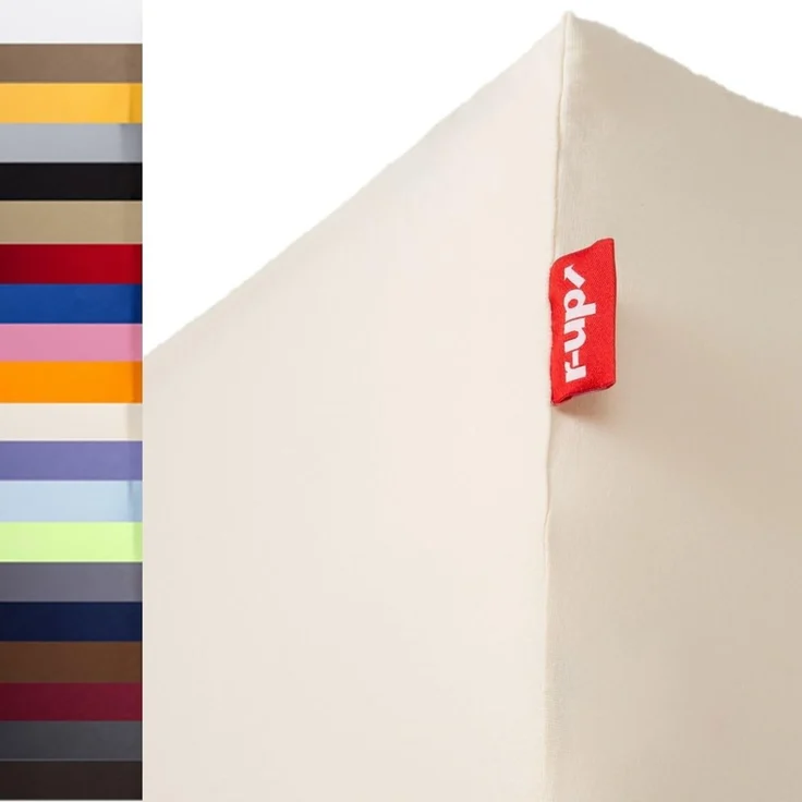 r-up Prima Spannbettlaken 120x200-130x220 bis 35cm Höhe natur 97% Baumwolle / 3% Elasthan 160g/m²