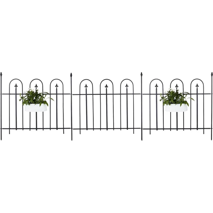 Relaxdays 8x Gartenzaun Metall GOTH – Bild 7