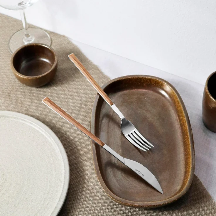 PINTINOX Besteck-Set Sushi (30-tlg), 6 Personen, Edelstahl 18/0, Kunststoff, Satiniert mit Kunststoffgriff in Holz-Optik – Bild 5
