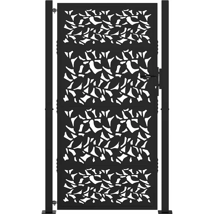 vidaXL Gartentor Schwarz 100x175 cm Stahlblatt-Design 4100962 – Bild 3