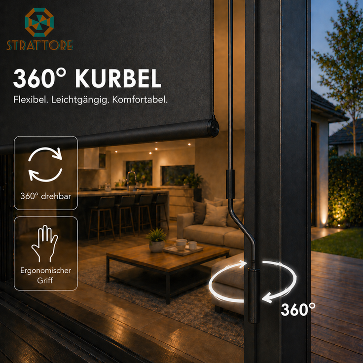 Strattore Ausziehbare Senkrechtmarkise / Vertikalmarkise 200 x 250 cm - Anthrazit – Bild 4