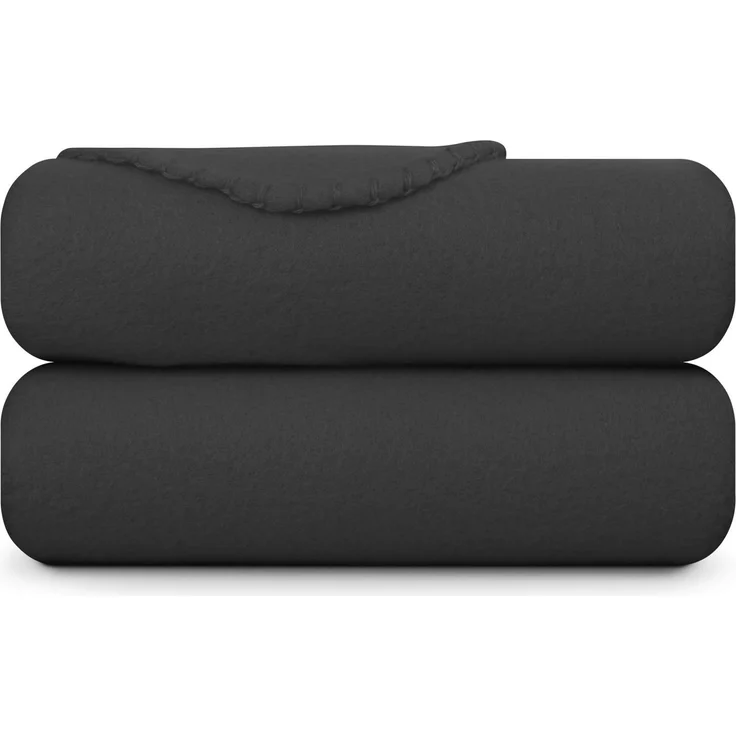 Fleecedecke mit Kedernaht - 130x170 cm Schwarz – Bild 1