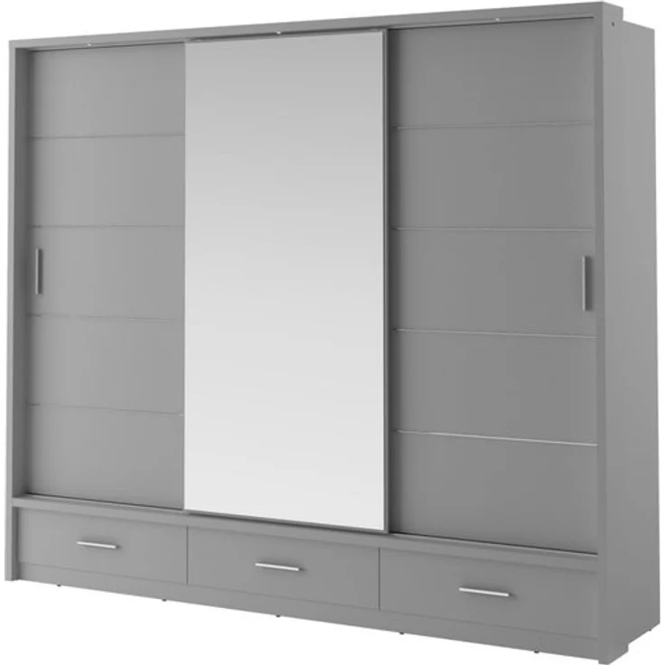 Compleo Kleiderschrank ARTI 01 mit 3 Schubladen, mit Spiegel, 3-türig Schwebetürenschrank – Bild 4