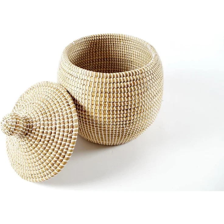 Kobolo Aufbewahrungskorb Schlangenkorb aus Seegras/Kunststoff natur D 32 cm – Bild 5