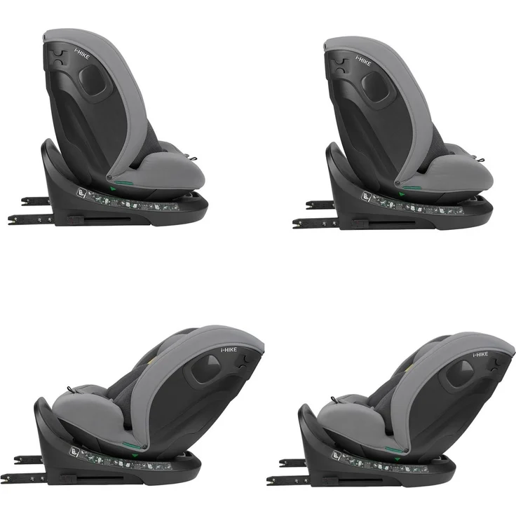 Kikkaboo i-Size Kindersitz i-Hike (40-150 cm) Isofix, 360° drehbar, verstellbar grau/hellgrau – Bild 2