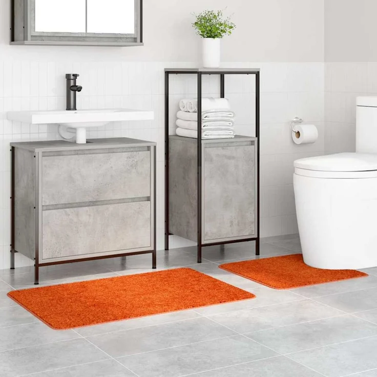 vidaXL Anti-Rutsch Badematten-Set 2 Stk. Orange 50 x 50 cm PP 4019861 – Bild 3