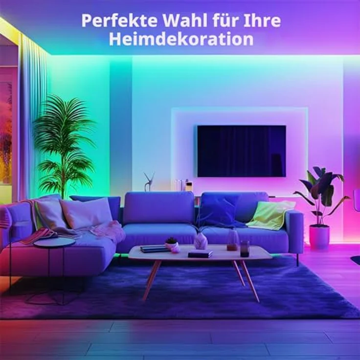 Realky LED-Streifen, 20 m, LED-Lichter, Farbwechsel, Bluetooth-App und Fernbedienung mit 44 Tasten, Synchronisierung von Musik und Timer, Dekoration LED-Streifen für Schlafzimmer, Partys (10 m x 2) – Bild 7