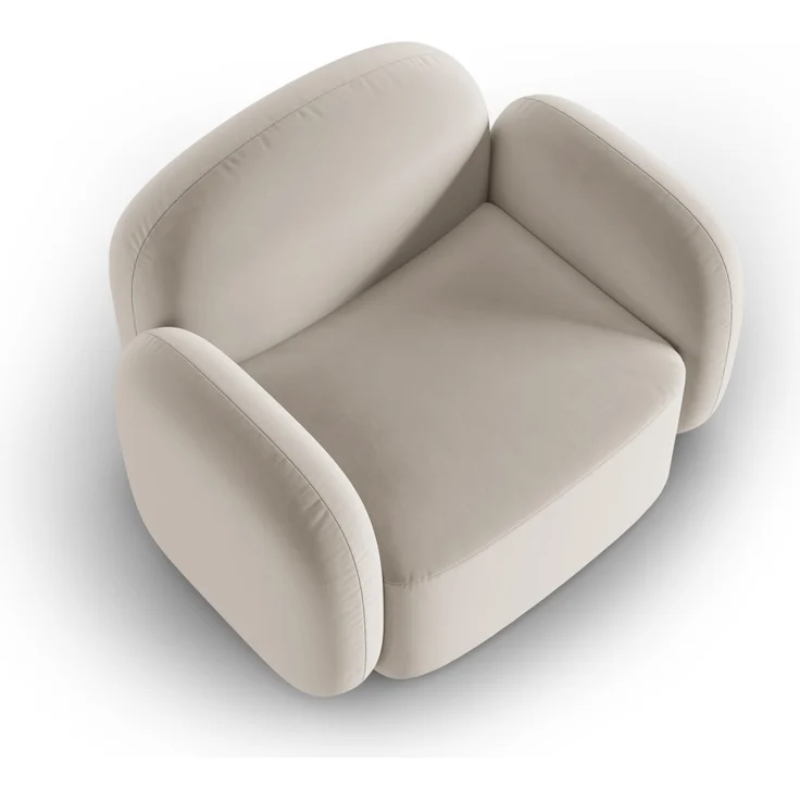 Micadoni Sessel Blair Samtstoff Hellbeige – Bild 4