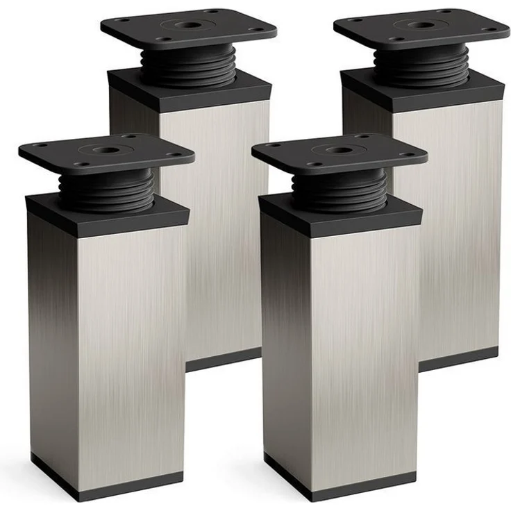 sossai® Möbelfuß Design-Möbelfüße, 4er & 8er Set, höhenverstellbar MFV1, Farbe: Inox, (4-St), Farbe: Inox – Bild 5