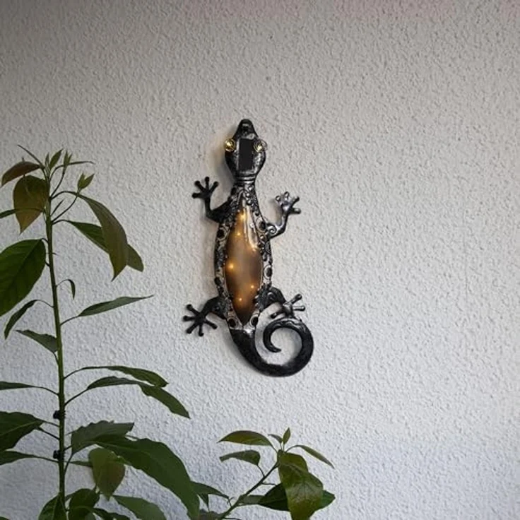 Star LED-Solar-Wanddeko 'Gecko', Eidechse, – Bild 3